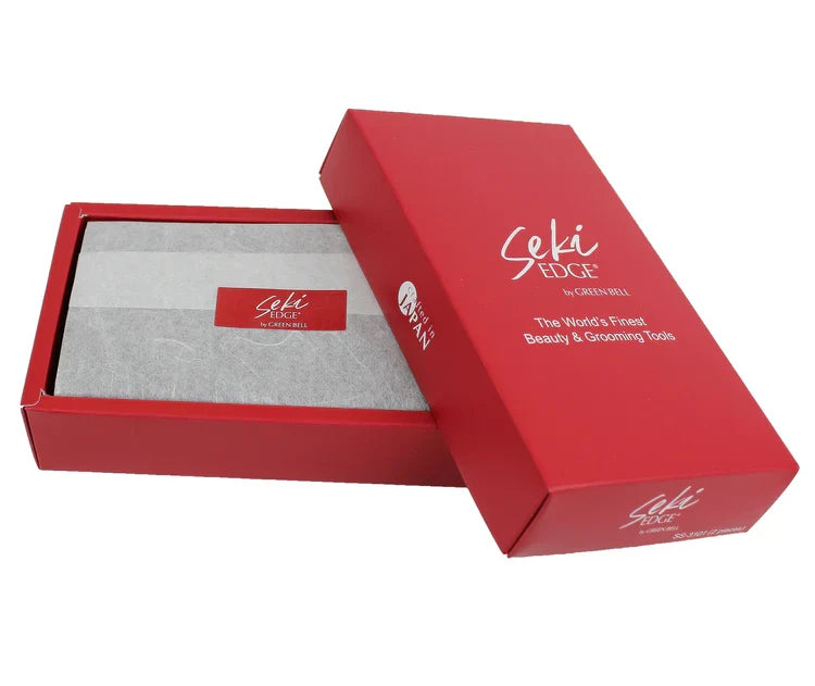 Seki Edge men's grooming kit in a stylish red box for premium beauty and grooming tools