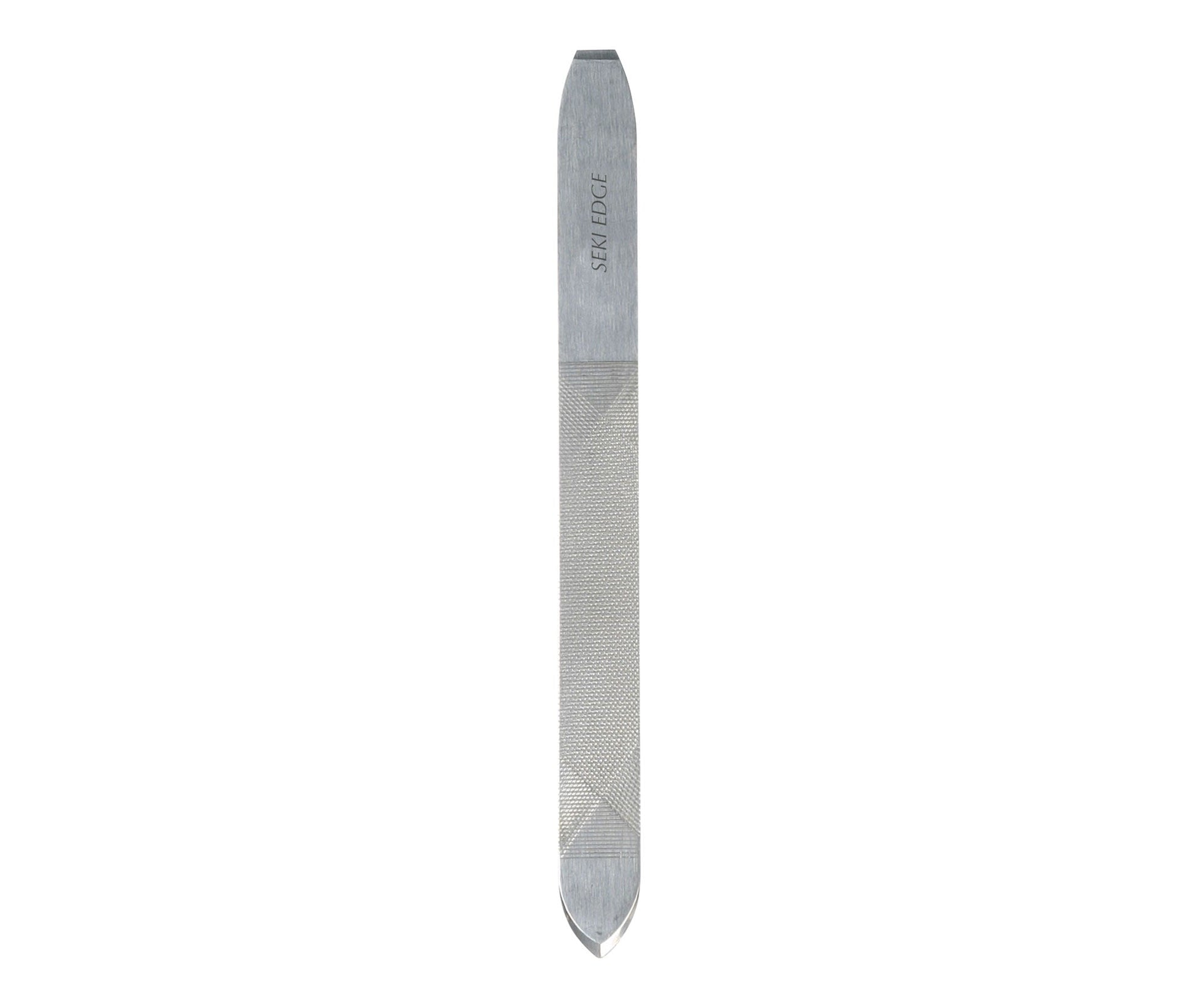 Seki Edge stainless steel nail file with cuticle pusher for precision nail care