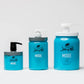 Johnny B. Mode Hair Products in Three Sizes with Vibrant Blue Packaging for Styling and Hold