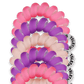 Teleties tiny hair ties in pink and purple colors, perfect for secure and stylish hair styling