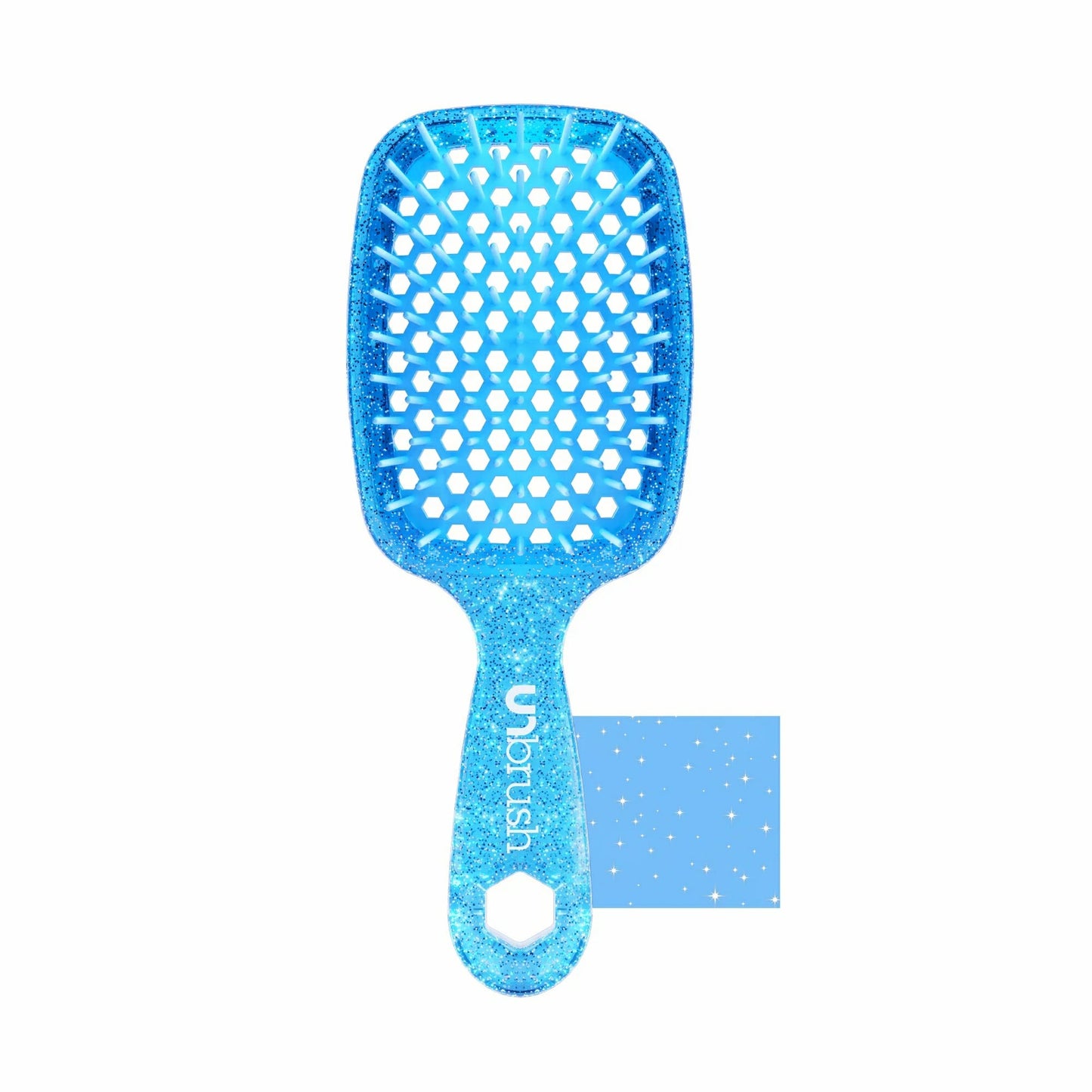 Unbrush detangling hair brush in blue with a breathable design for easy styling and knot removal