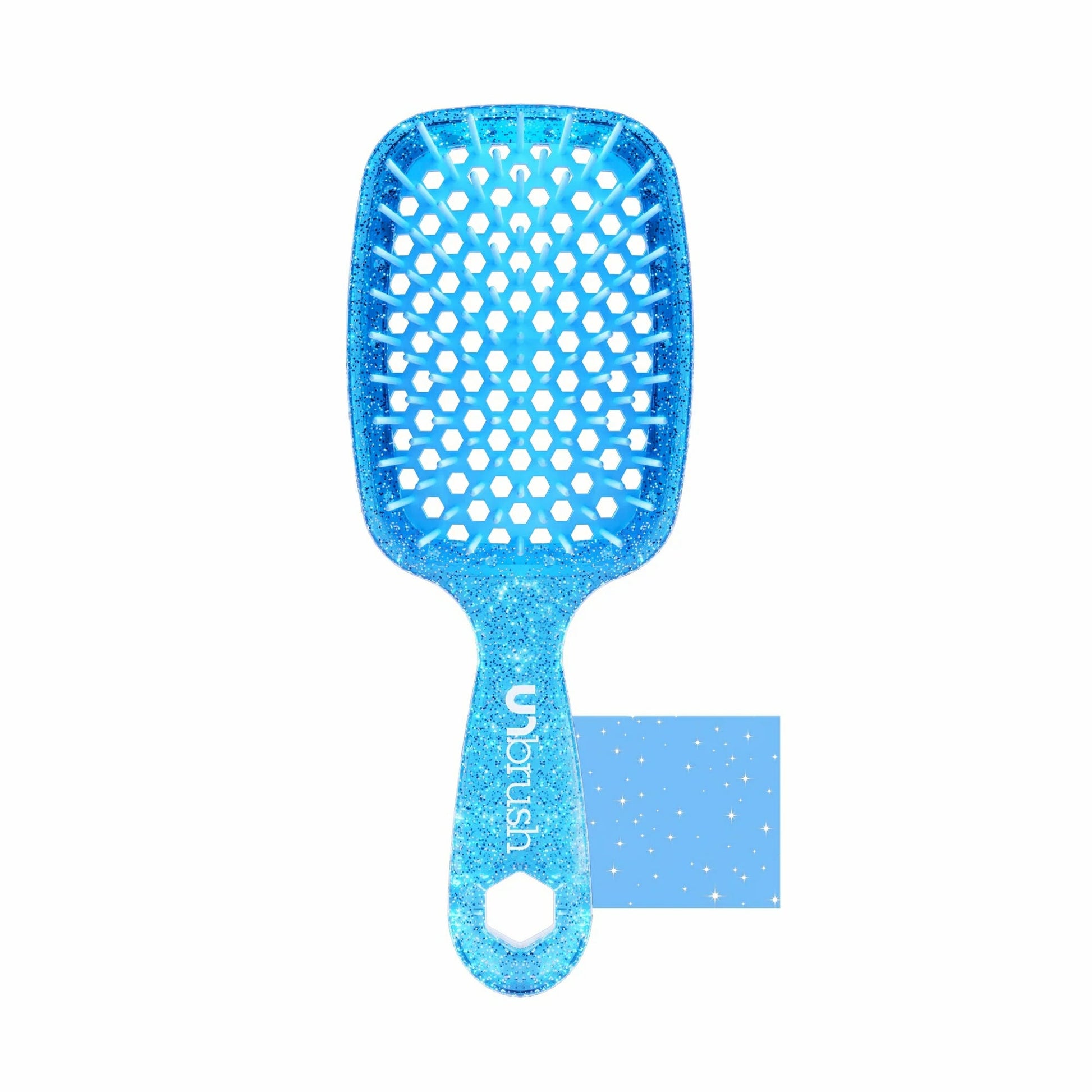 Unbrush detangling hair brush in blue with a breathable design for easy styling and knot removal