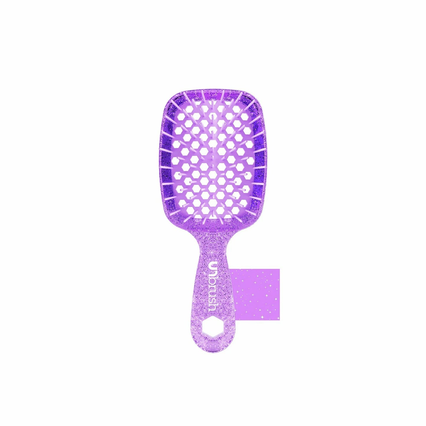 Unbrush Mini Detangling Hair Brush in Sparkling Purple for Effortless Knot Removal
