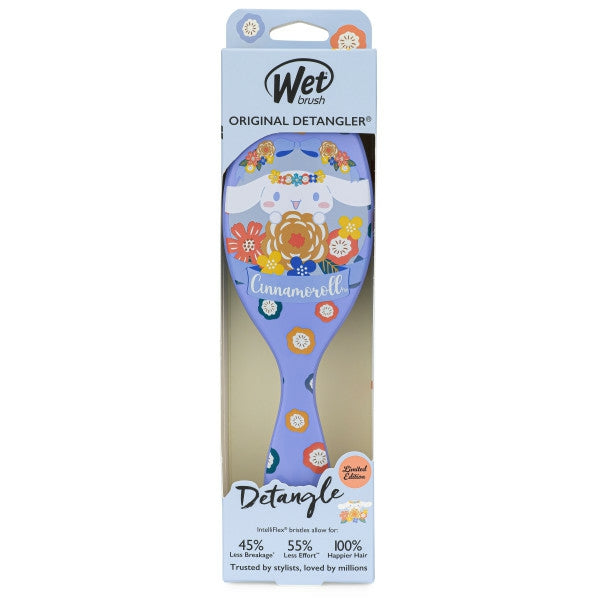 Hello Kitty detangler brush in purple with floral design, perfect for gently untangling hair
