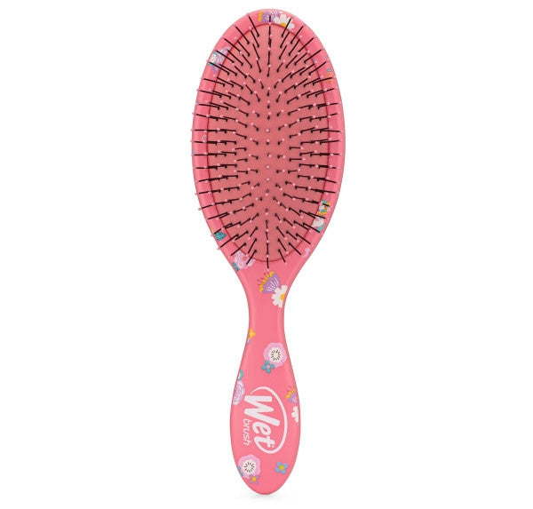 Wet Brush Hello Kitty detangler brush in pink with floral designs for easy hair detangling
