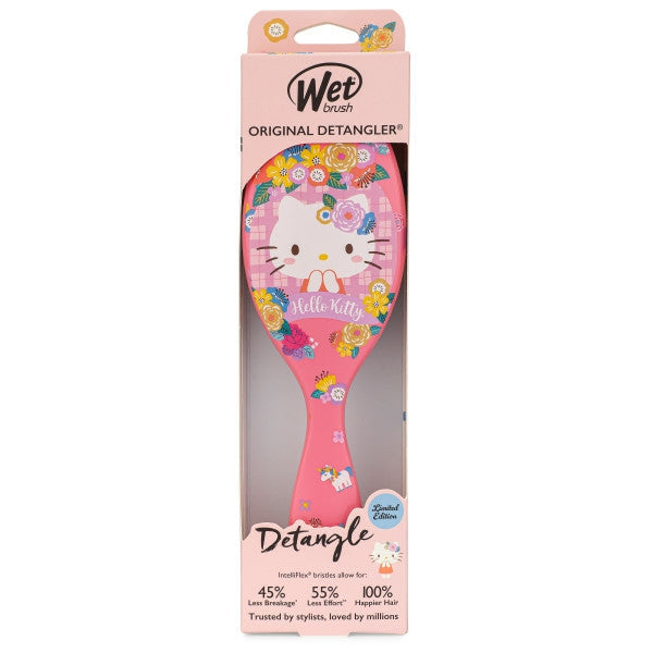 Hello Kitty detangler brush by Wet Brush with floral designs for easy hair detangling
