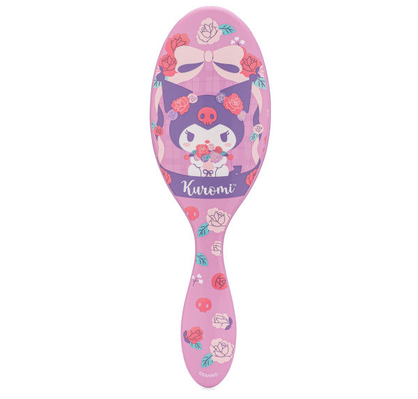 Wet Brush Hello Kitty detangler brush with Kuromi design and floral accents for easy hair styling