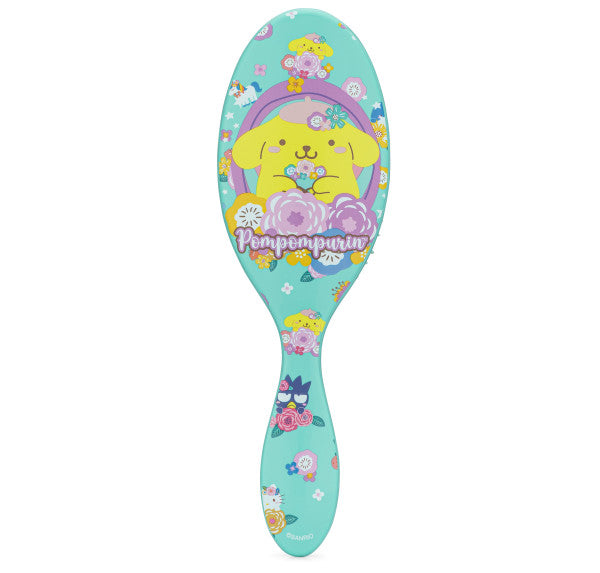 Wet Brush Hello Kitty detangler brush featuring Pom Pom Purin design with colorful flowers