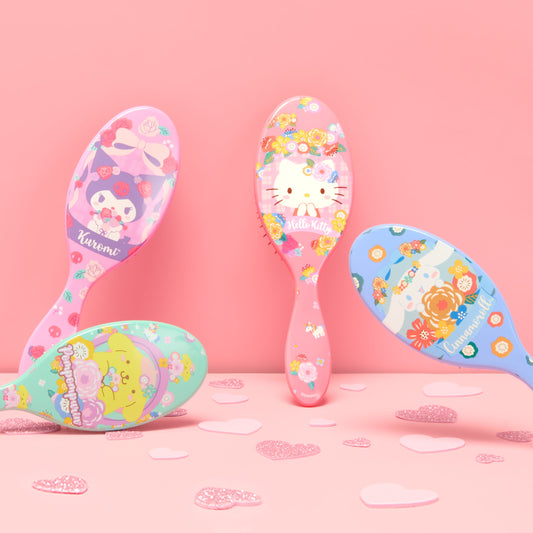Colorful Wet Brush Hello Kitty detangler brush with cute character designs for easy hair styling