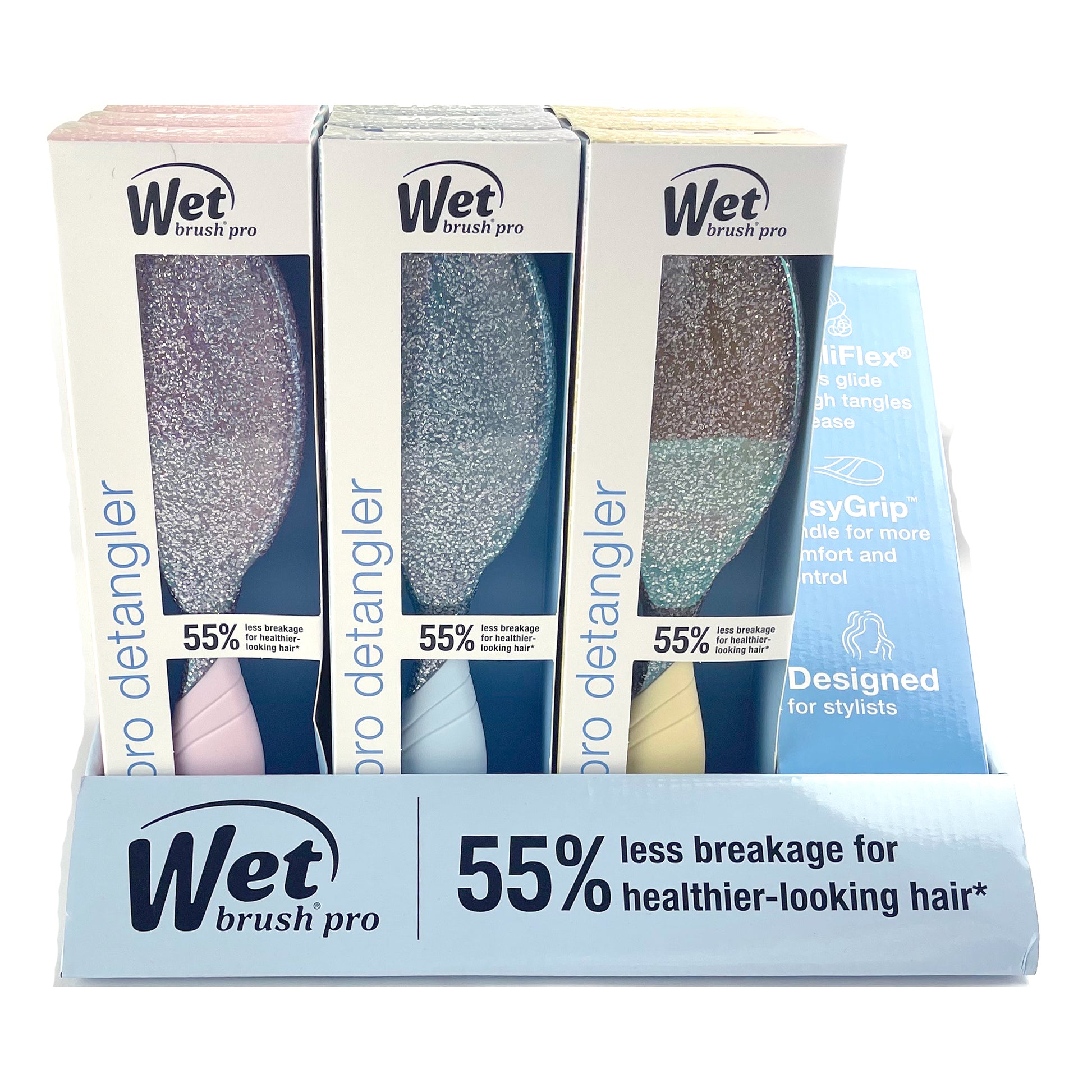 Wet Brush Pro Detangler Brushes in Assorted Colors for Gentle Hair Detangling and Reduced Breakage