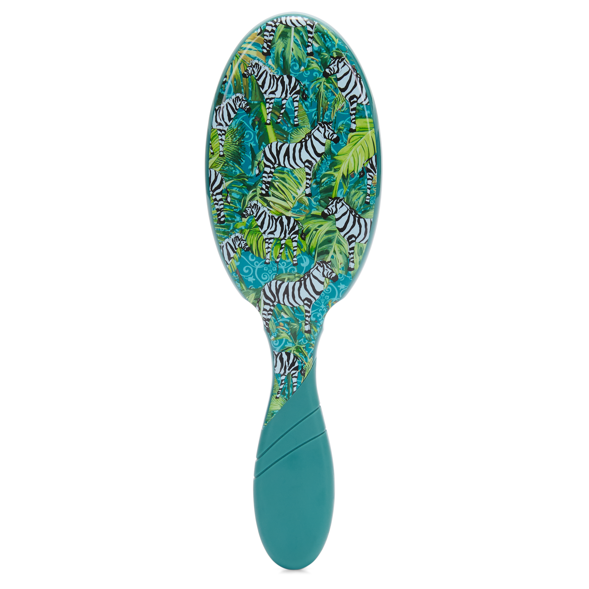 Wet Brush Pro Detangler with colorful zebra and tropical leaf design for effortless hair detangling