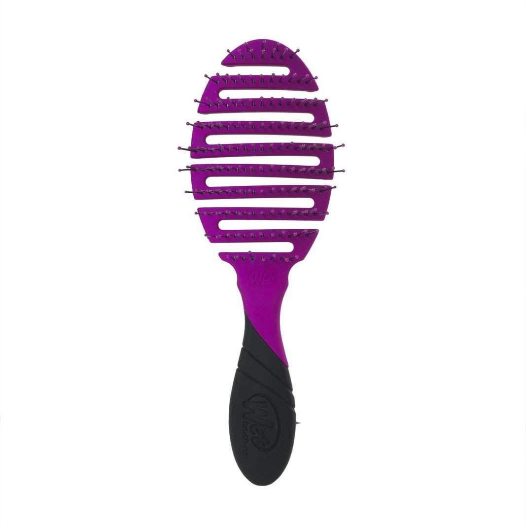 Wet Brush Pro Flex Dry Detangler in purple and black for gentle and effective hair detangling