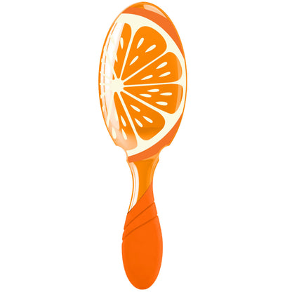 Wet Brush Pro Tutti Frutti Detangler in vibrant orange with fruit design for easy hair detangling