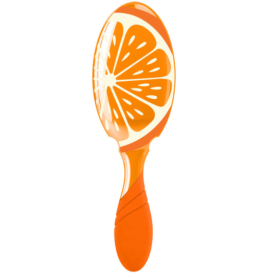 Wet Brush Pro Tutti Frutti Detangler in vibrant orange with fruit design for easy hair detangling