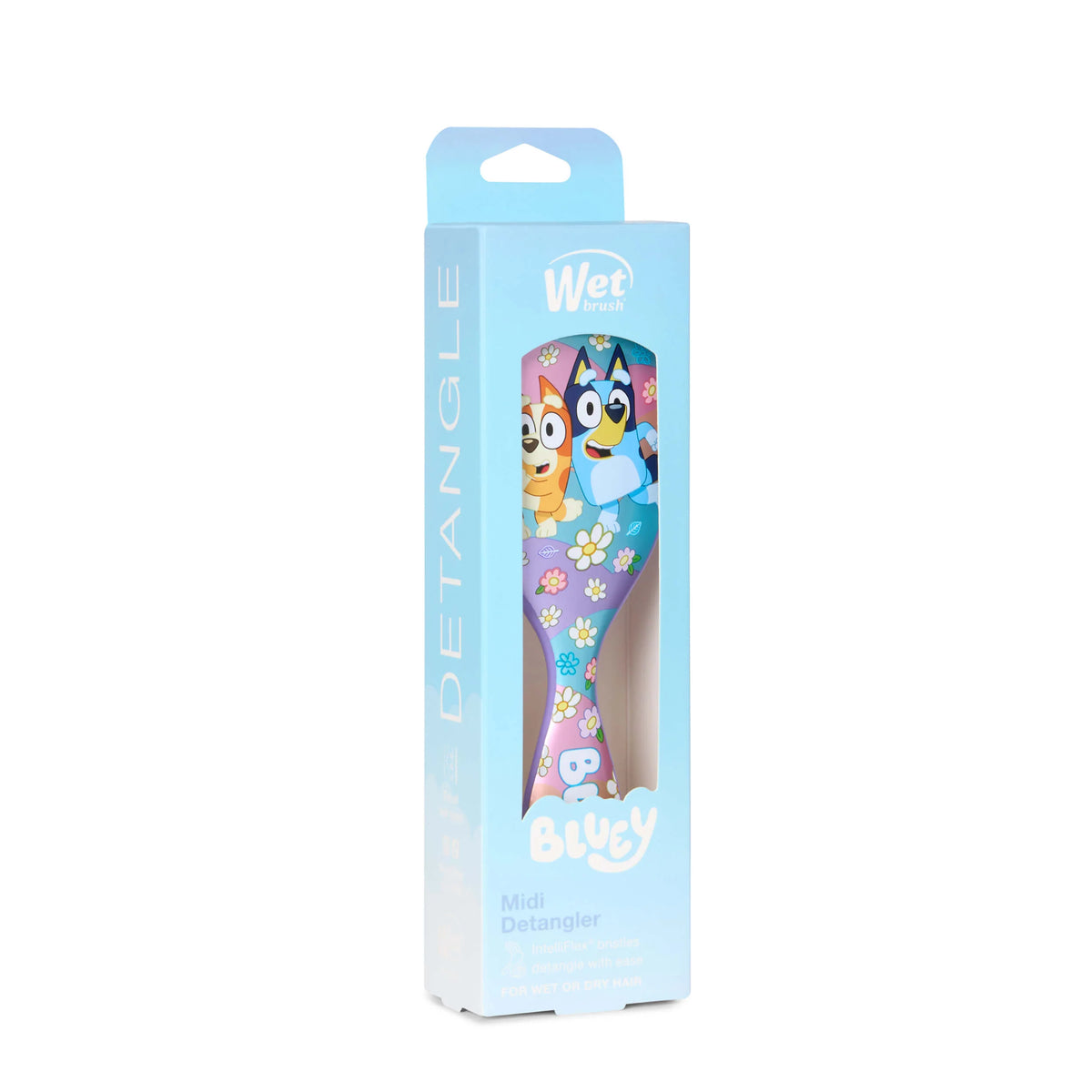 Wet Brush Bluey Mini Detangler Hair Brush in colorful packaging featuring Bluey characters