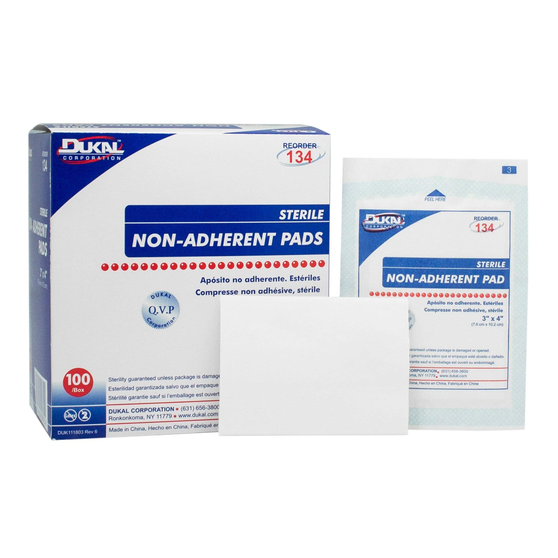 Dukal 3x4 Sterile Non-adherent Pad- 100 pads-Dukal-Brand_Dukal/ Dawn Mist,Collection_Lifestyle,Dukal_ Bandage,Dukal_Medical,Life_Medical