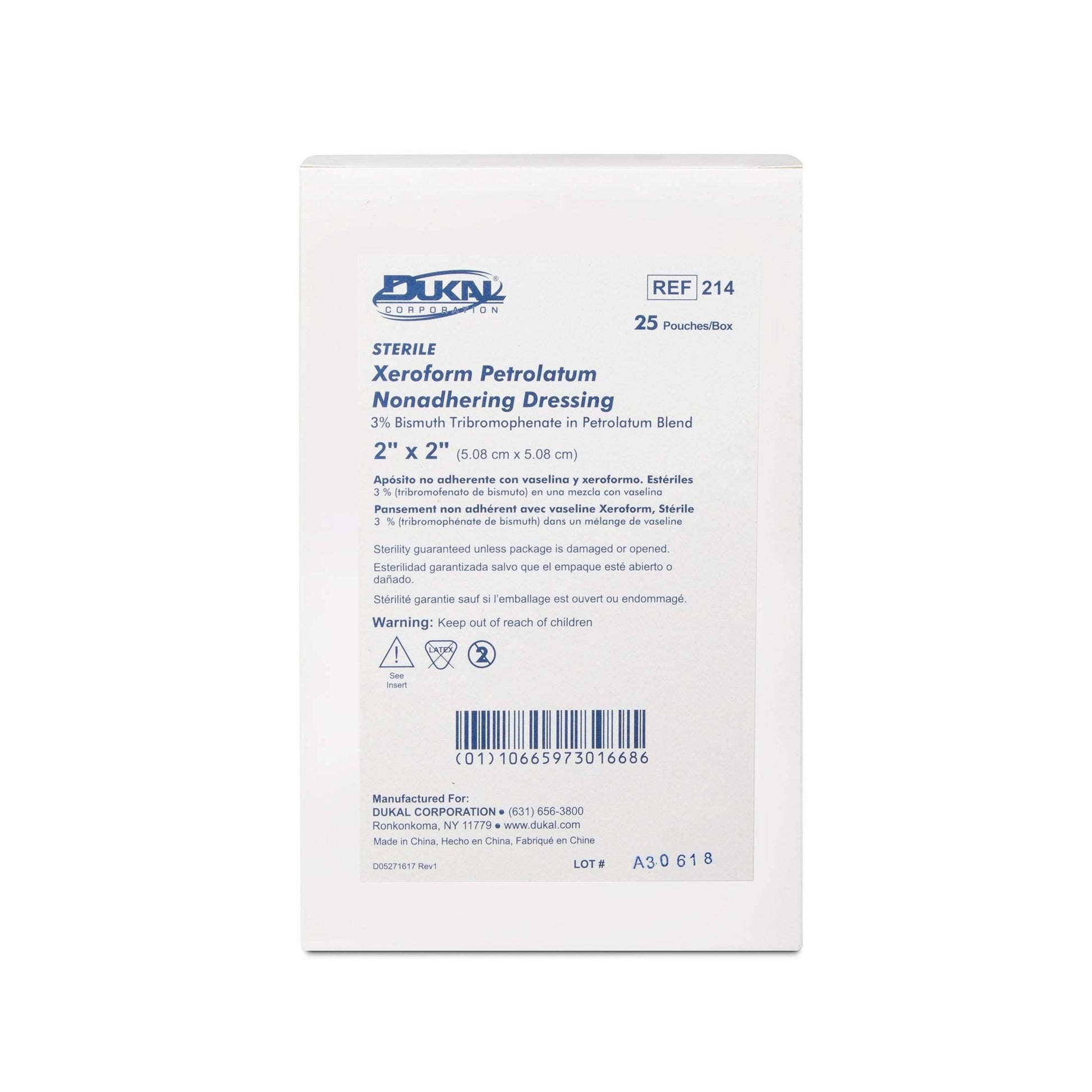 Dukal 214 Xeroform Petrolatum Gauze, Sterile, 2" W x 2" L (Pack of 25)-Dukal-Brand_Dukal/ Dawn Mist,Collection_Lifestyle,Dukal_ Bandage,Dukal_Gauze,Dukal_Medical,Dukal_Surgical,Life_Medical