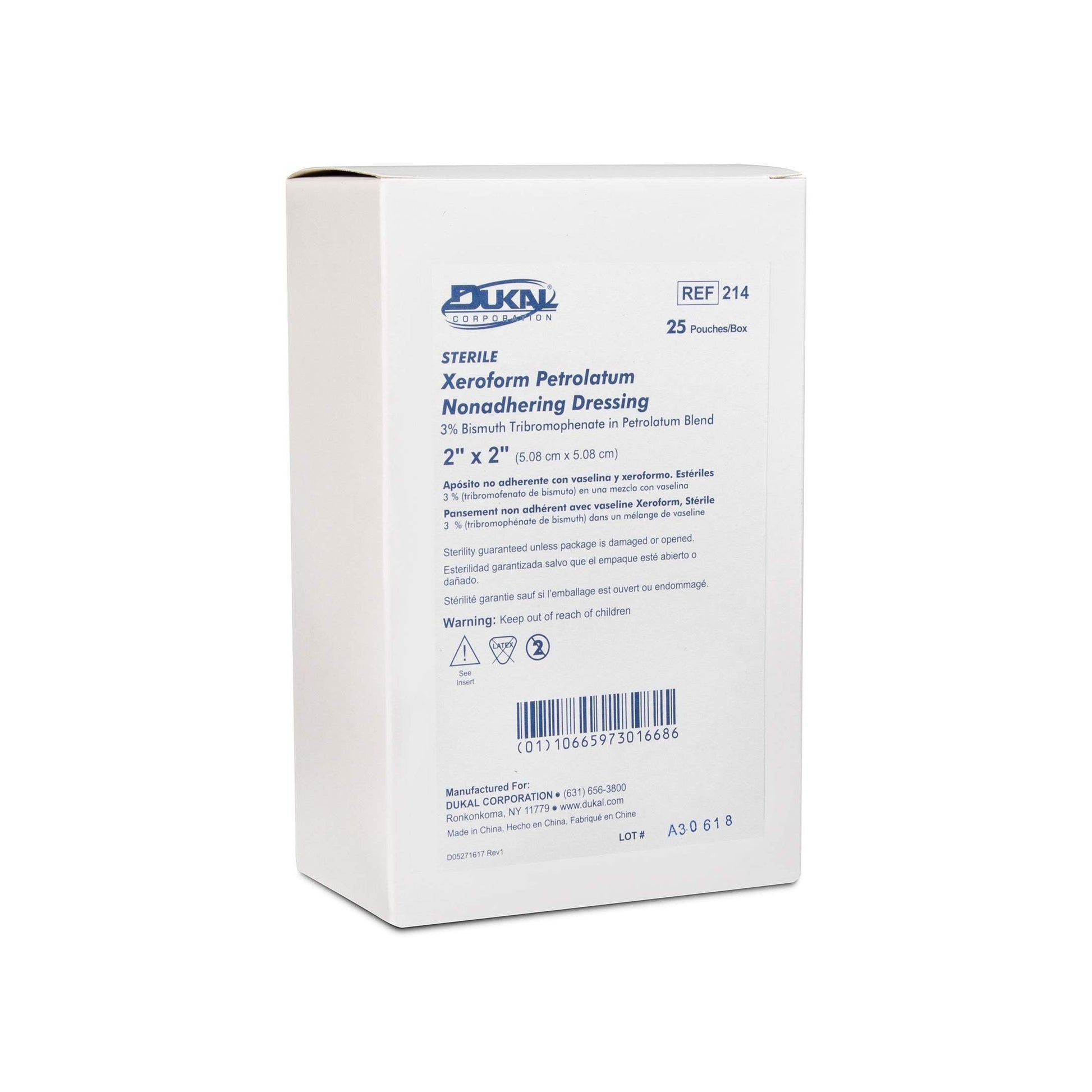 Dukal 214 Xeroform Petrolatum Gauze, Sterile, 2" W x 2" L (Pack of 25)-Dukal-Brand_Dukal/ Dawn Mist,Collection_Lifestyle,Dukal_ Bandage,Dukal_Gauze,Dukal_Medical,Dukal_Surgical,Life_Medical