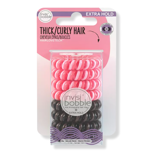 Invisibobble EXTRA HOLD MultiPack 8 pieces- Pink/Brown