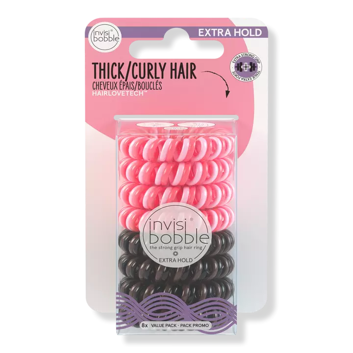 Invisibobble EXTRA HOLD MultiPack 8 pieces- Pink/Brown