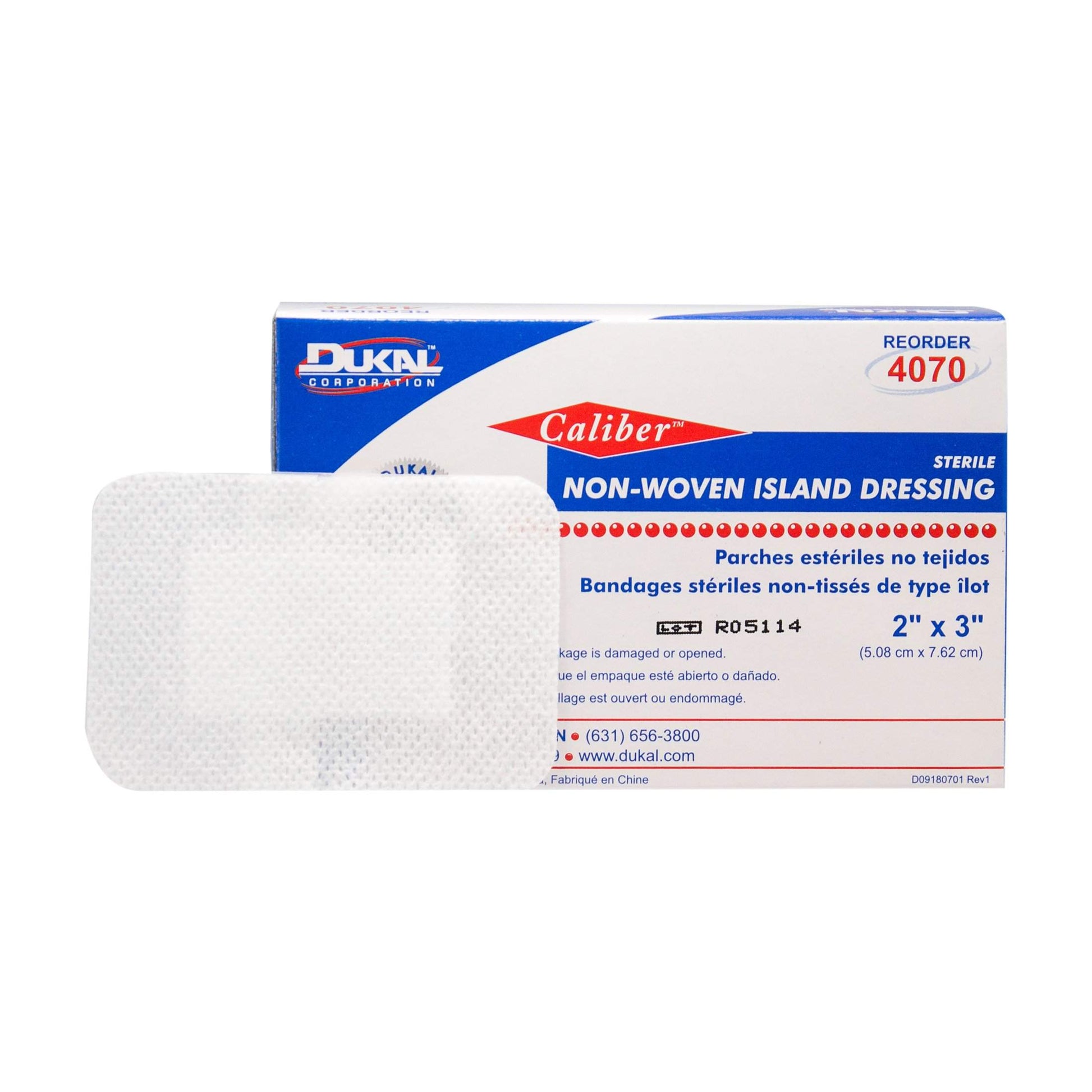 4070 Dressing Caliber Island Wound LF St Cotton 2x3" Non-Woven 50 Per Box Part No. 4070 by- Dukal Corporation-Dukal-Brand_Dukal/ Dawn Mist,Collection_Lifestyle,Dukal_ Bandage,Dukal_Medical,Life_Medical