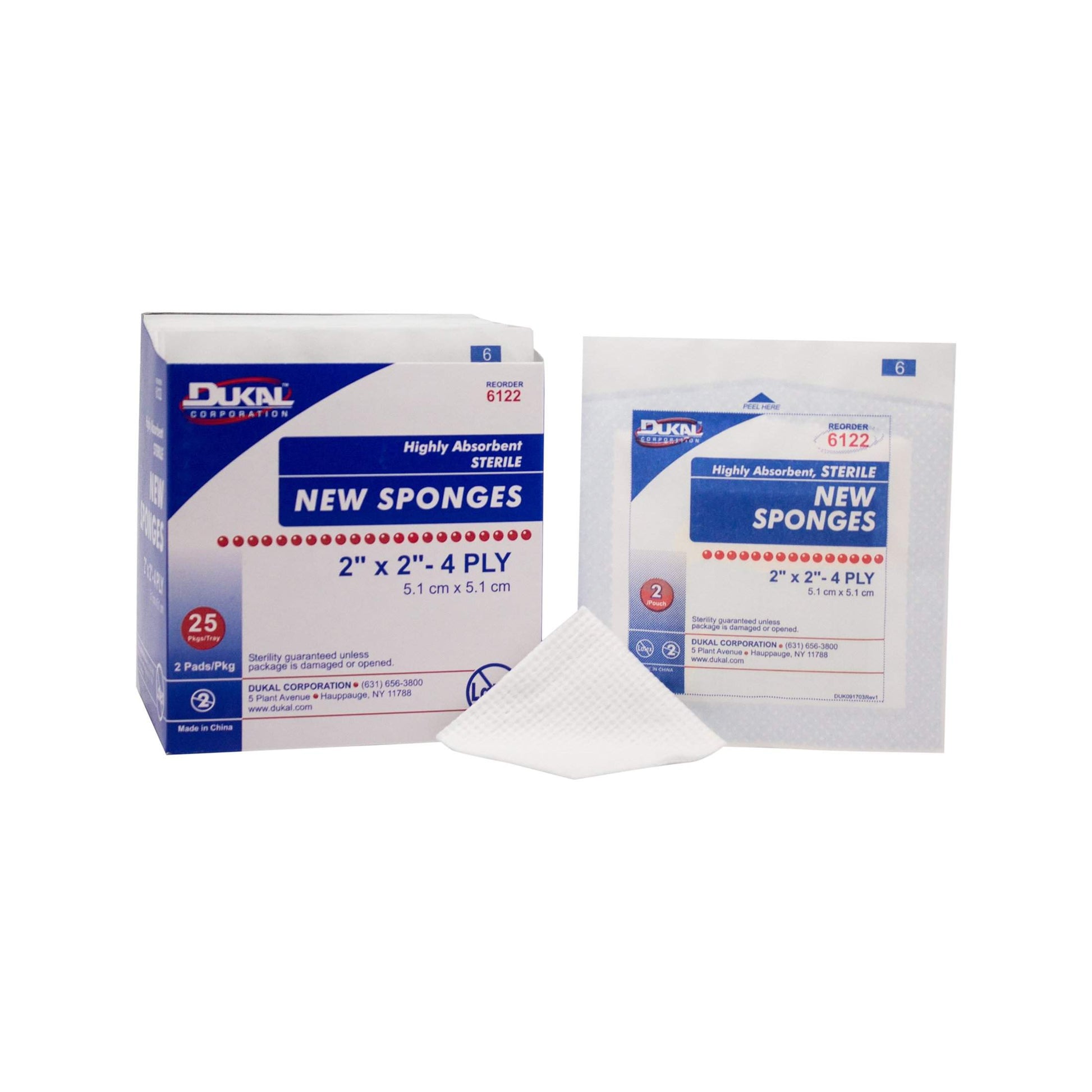 Dukal Non-Woven Sponges 2" x 2". Case of 50 (25x2) sterile dressings for Wounds. Non-linting. 4-ply Rayon/Poly Blend. Single use. Latex-Free. Individually Packaged.-Dukal-Brand_Dukal/ Dawn Mist,Collection_Lifestyle,Collection_Skincare,Dukal_Gauze,Dukal_Medical,Dukal_Spa,Life_Medical