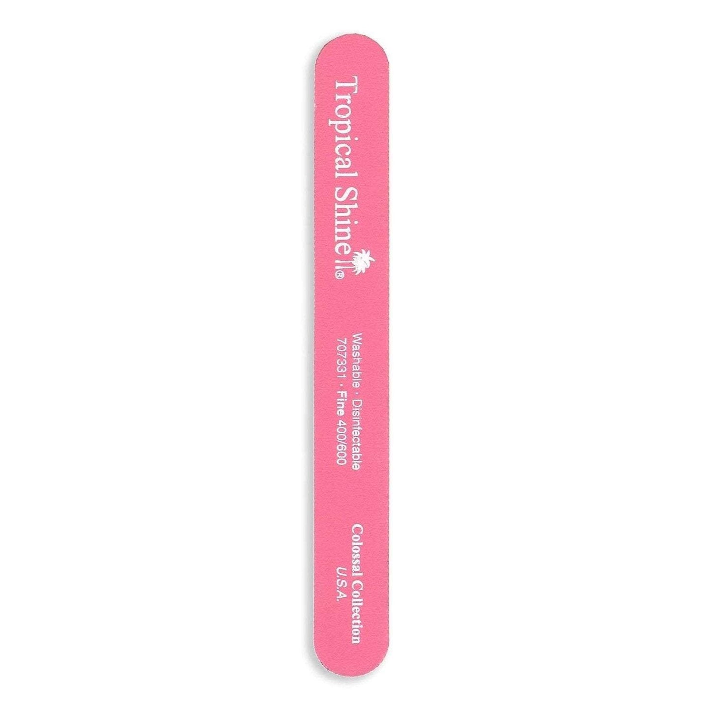 Tropical Shine Nail File Pink File 400/ 600 (Fine/ Extra Fine) 8 1/2 in x 1 in (707331)