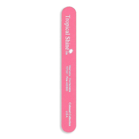 Tropical Shine Nail File Pink File 400/ 600 (Fine/ Extra Fine) 8 1/2 in