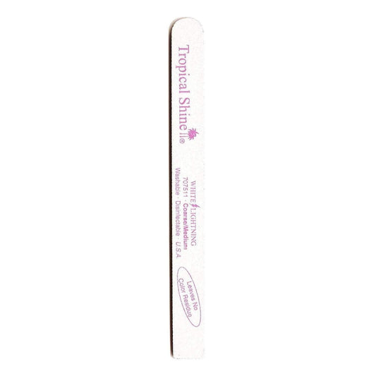 Tropical Shine Nail File White Lightning File 100/ 180 (Coarse/ Medium), One End Square 7 1/2 in