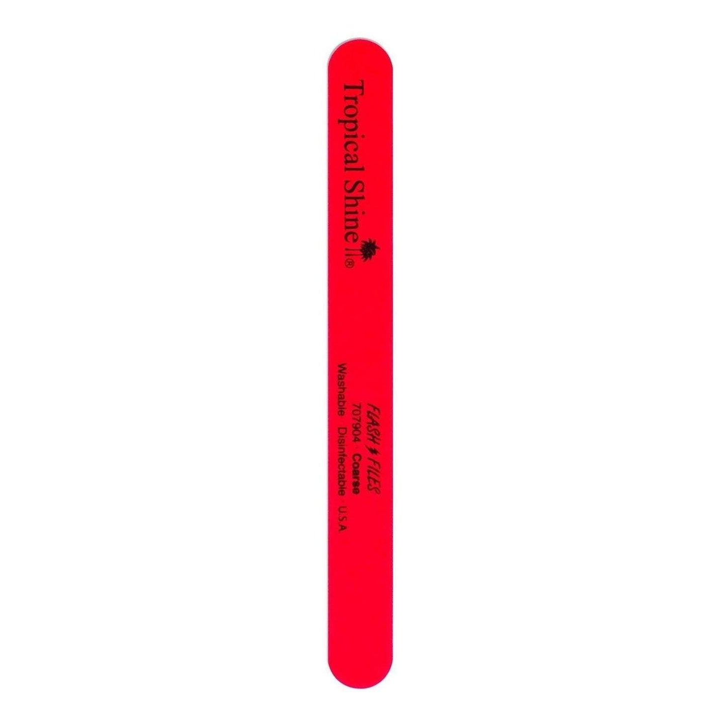 Tropical Shine Large Neon Flash Nail Files Red (Coarse)
