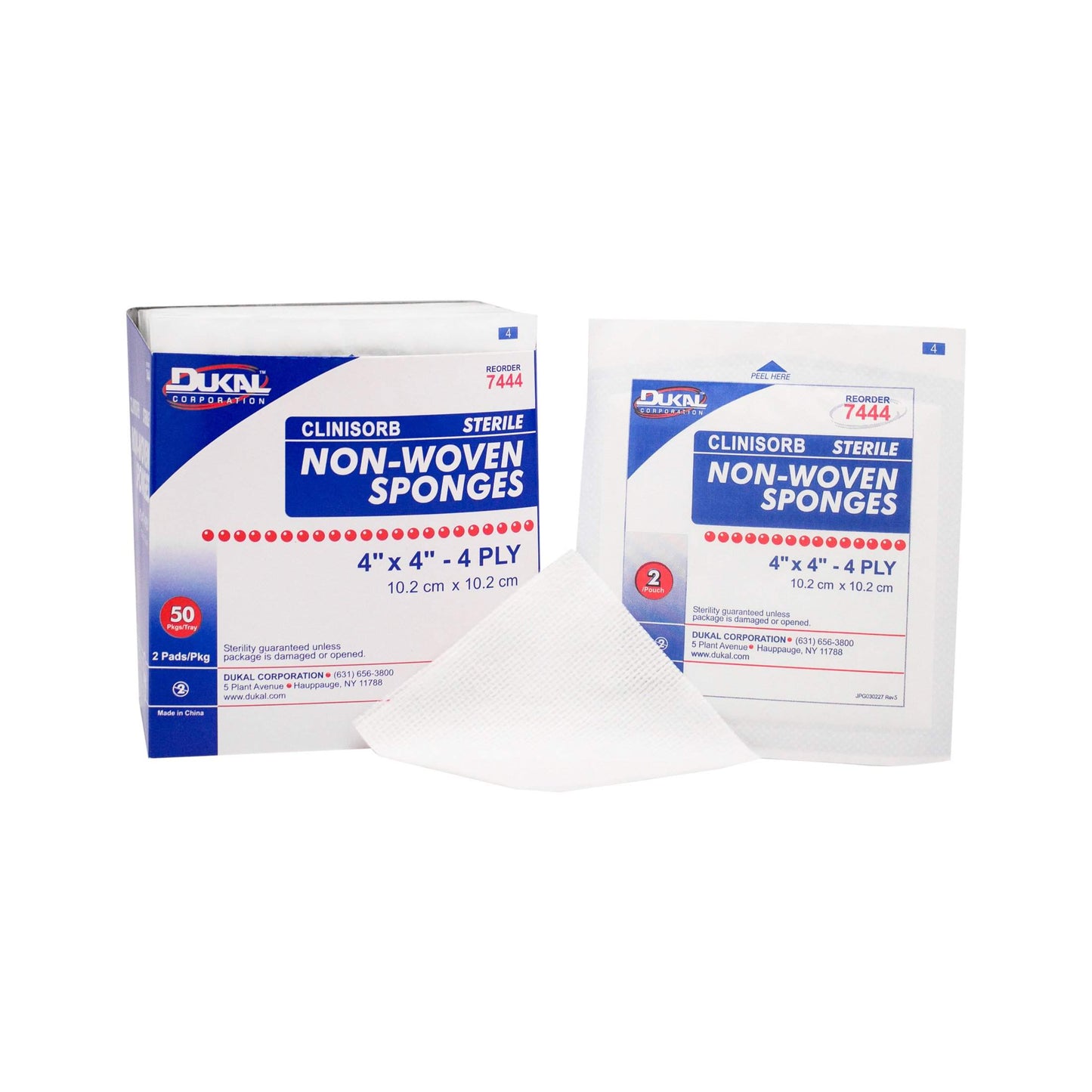 Dukal 7444 Clinisorb Non-Woven Sponges 4-Ply 4 Inch x 4 Inch; Sterile (Pack of 50 x 2)-Dukal-Brand_Dukal/ Dawn Mist,Collection_Lifestyle,Dukal_Gauze,Dukal_Medical,Dukal_Surgical,Life_Medical