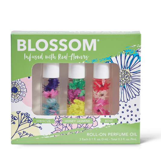 Blossom 3-Piece Set Mini Roll-On Perfume Oils .1 fl oz Each Bottle-Blossom-Blossom_ Gift Set's,Blossom_Perfume's,Brand_Blossom,Collection_Fragrance,Collection_Gifts,Gifts_Under 25