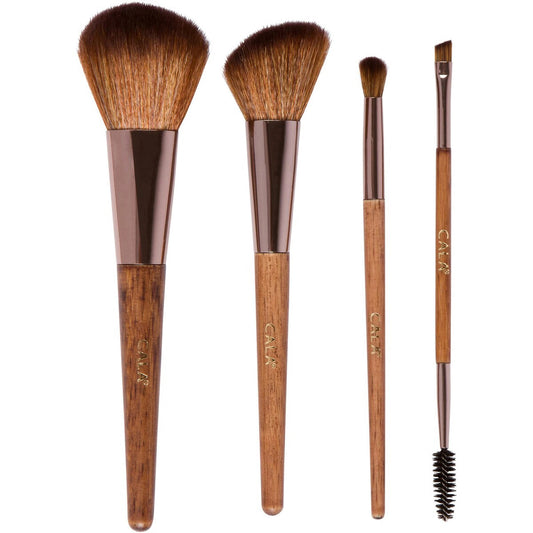 Cala Dark Bamboo- 4pc Face & Eye Complexion Makeup Brush Set