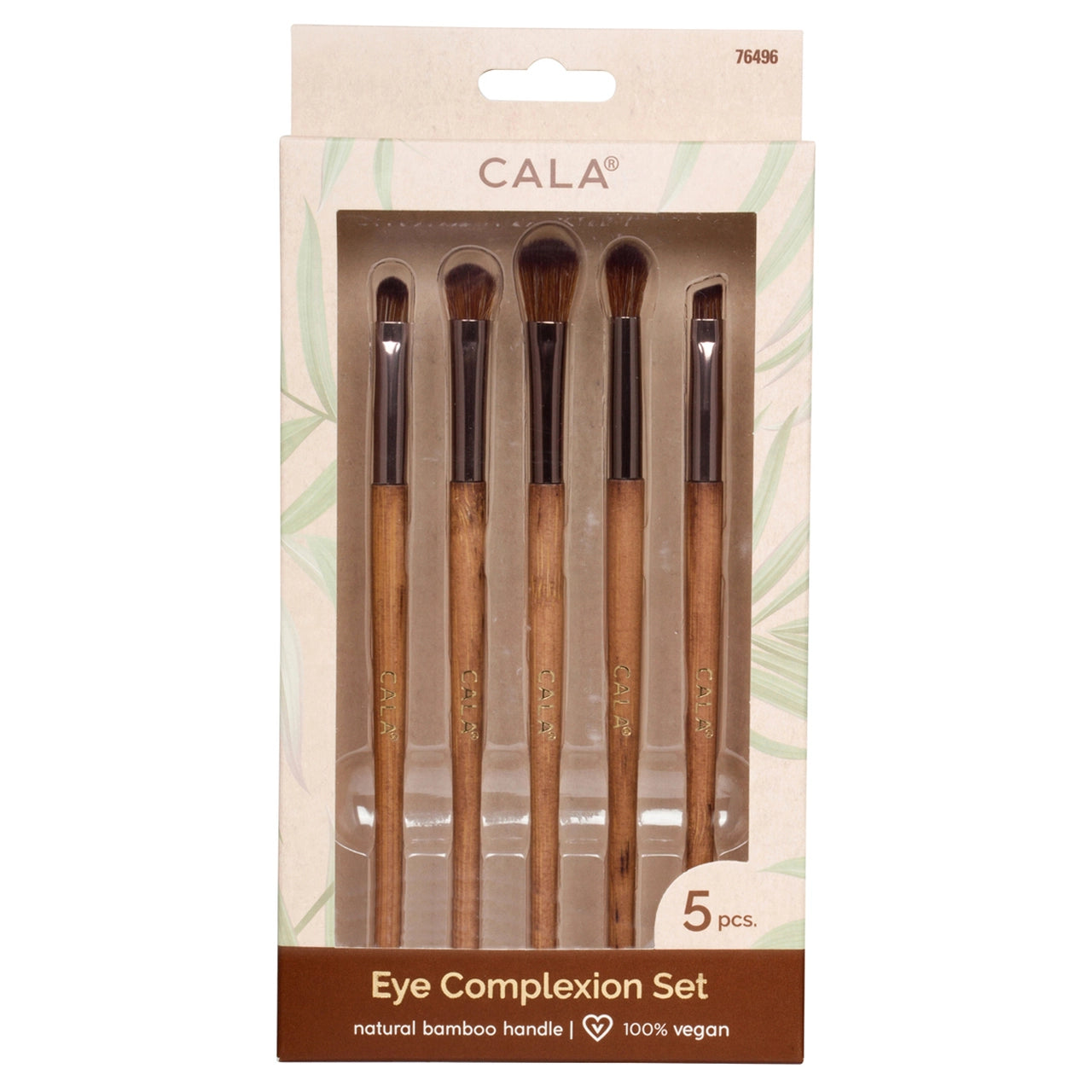 Cala Dark Bamboo Eye Complexion Makeup Brush Set- 5pc