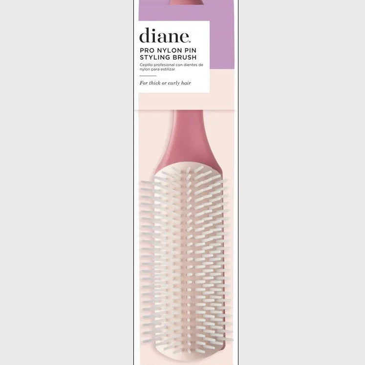 Diane Pro Nylon 9 Row Styling Brush for Thick or Curly Hair