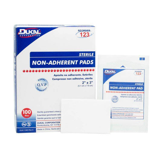 Dukal Non-Adherent Absorbent Pads 2" x 3". Pack of 100 Absorbent Sterile Dressings for Wound Site Protection.-Dukal-Brand_Dukal/ Dawn Mist,Collection_Lifestyle,Dukal_Gauze,Dukal_Medical,Life_Medical,Life_Personal Care