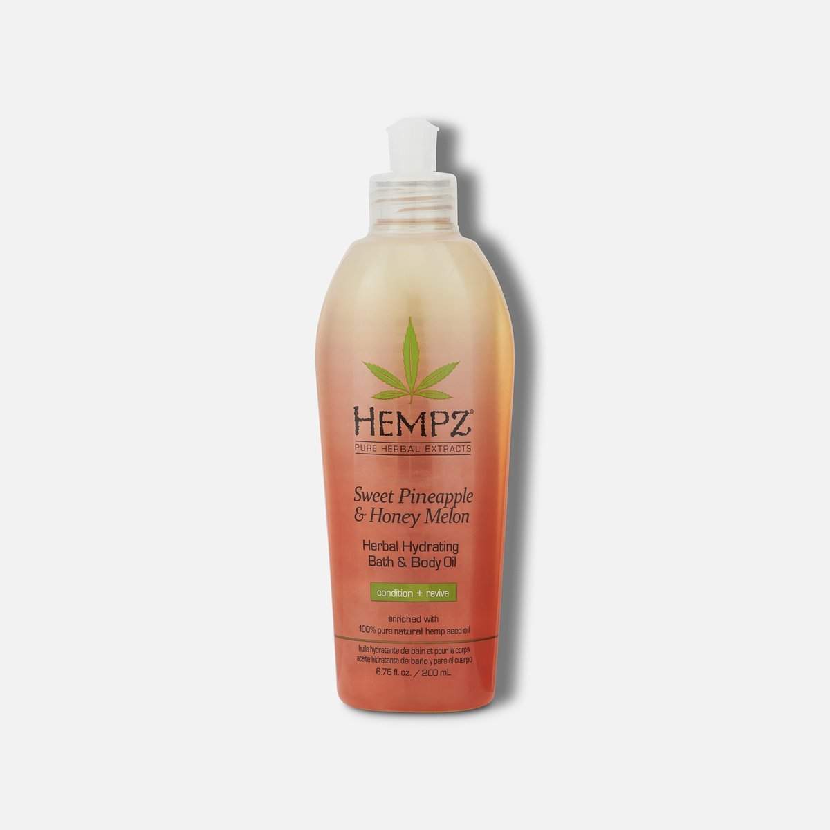 Hempz Sweet Pineapple & Honey Melon Hydrating Bath & Body Oil 6.76 fl oz.-Hempz-BB_Bath and Shower,BB_Body Oil,BB_Bubbles and Salts,Brand_Hempz,Collection_Bath and Body,Hempz_Body Moisturizers