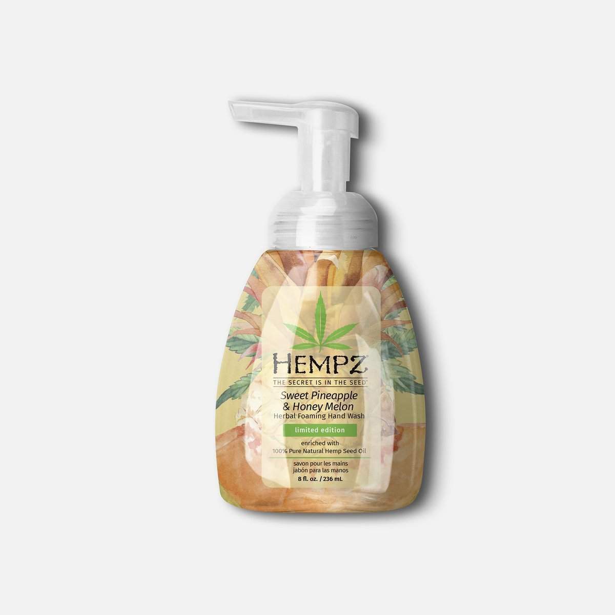 Hempz Sweet Pineapple & Honey Melon Ltd. Edition Herbal Foaming Hand Wash 8 fl.oz.-Hempz-BB_Bath and Shower,Brand_Hempz,Collection_Bath and Body,Hempz_ Hand Wash & Sanitizer