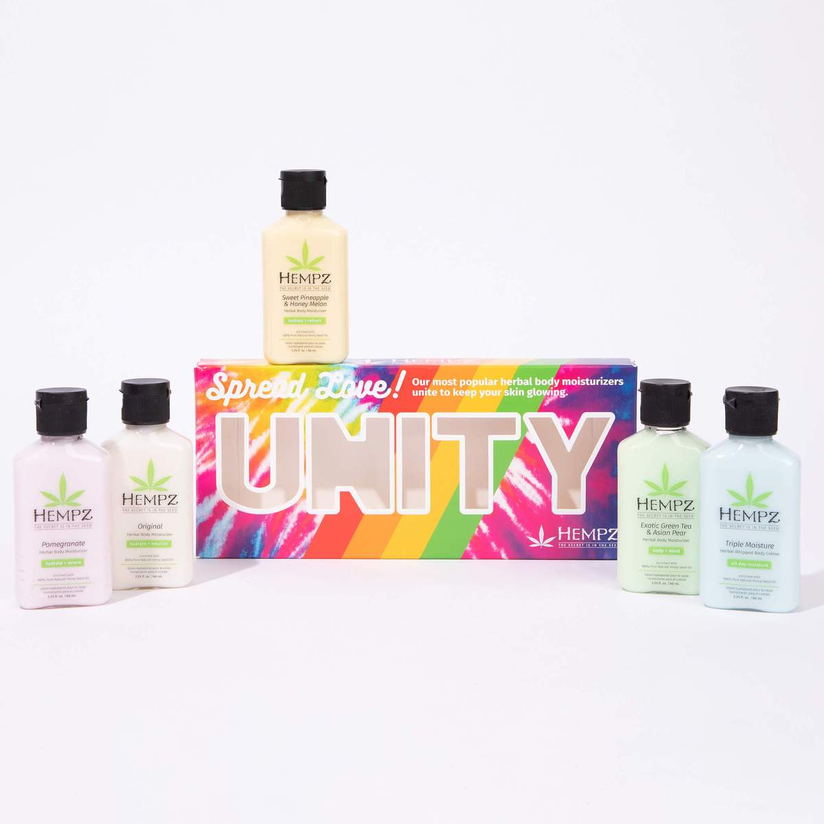 Hempz Unity Spread Love Mini Moisturizer Set-Hempz-BB_Lotion,BB_Moisturizers,Brand_Hempz,Collection_Bath and Body,Collection_Gifts,Gifts_Under 25,Hempz_ Gift Set,Hempz_Body Moisturizers,Hempz_Travel Size