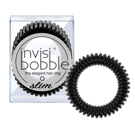 Invisibobble Slim- True Black Hair Ties Pack of 3