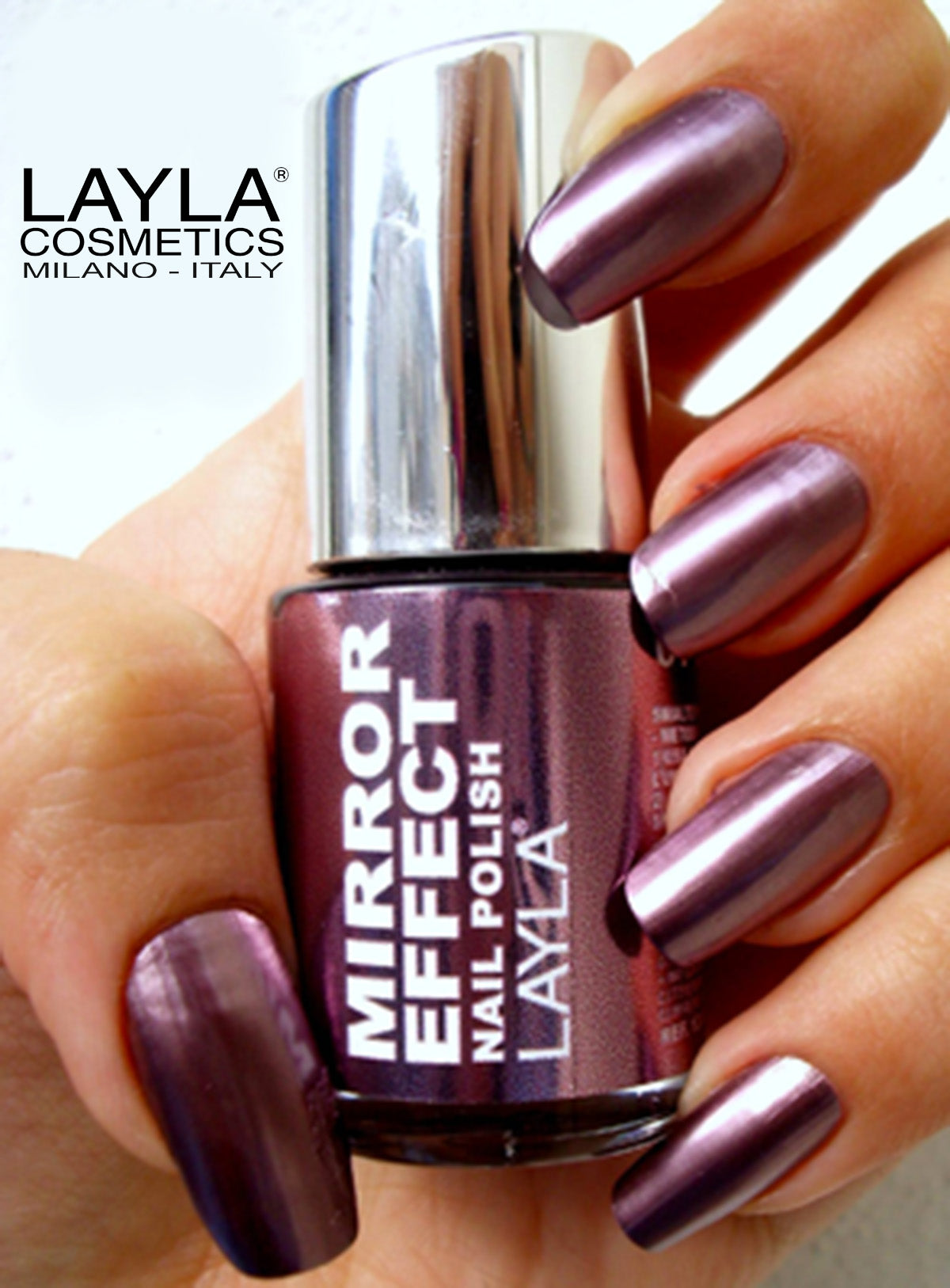 Layla Cosmetics Mirror Effect Nail Polish with Free Base File