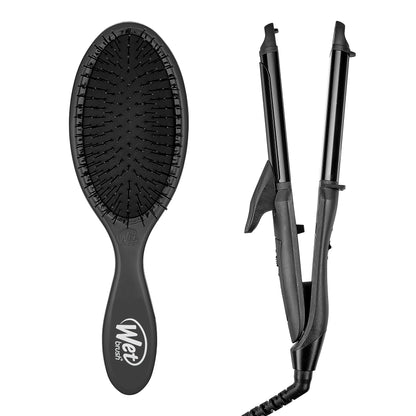 Wet Brush Original Detangler- 2 in 1 Styling Iron Travel Set