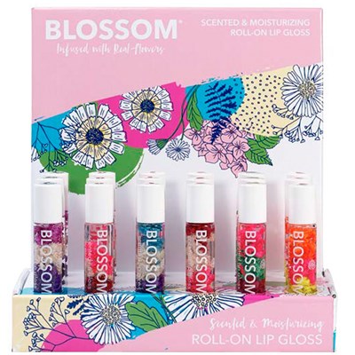 Blossom Delicious Kiss Roll on Lip Gloss 18-Piece Display