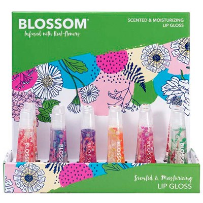 Blossom Moisturizing Lip Gloss Tube 18-Piece Display