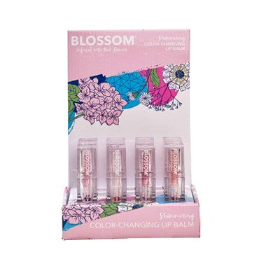 Blossom Shimmering Color-Changing Lip Balm 12-Piece Display