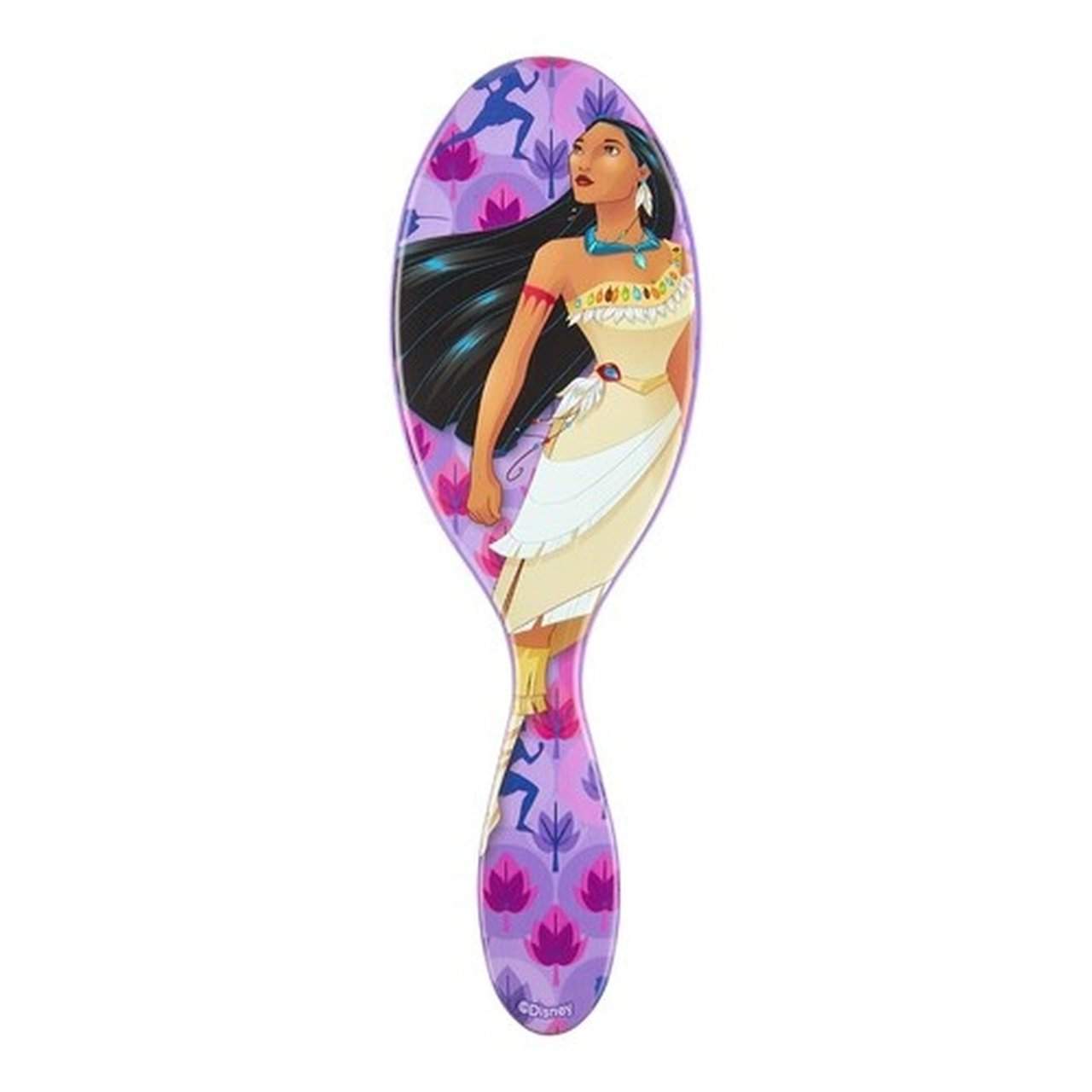 Disney Princess detangler brush featuring Pocahontas in vibrant colors and a user-friendly design