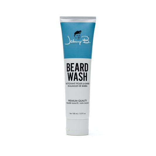 Johnny B Beard Wash in a squeeze tube for premium beard care and gentle cleansing