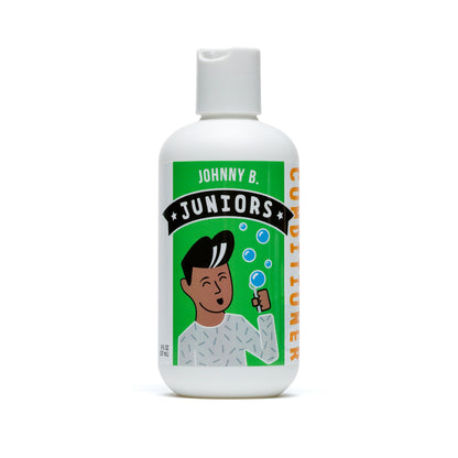 Johnny B. Juniors Kids Hair Conditioner in a fun bottle for easy hair care for children