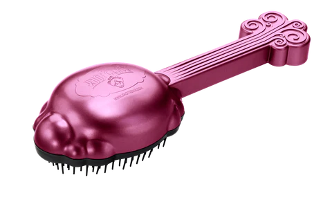 Knot Genie detangling brush in pink, designed for easy hair detangling without breakage