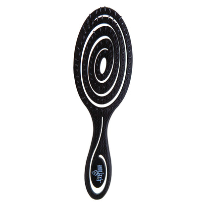 Knot Genie Detangling Brush in Black with Spiral Design for Tangle-Free Hair Care